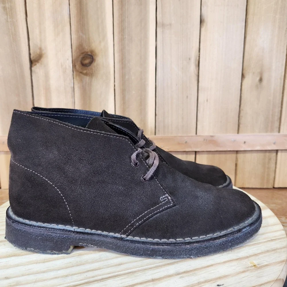 Clarks Originals Desert Boots Mens 8 Brown Suede Crepe Sole Ankle Chukka Casual